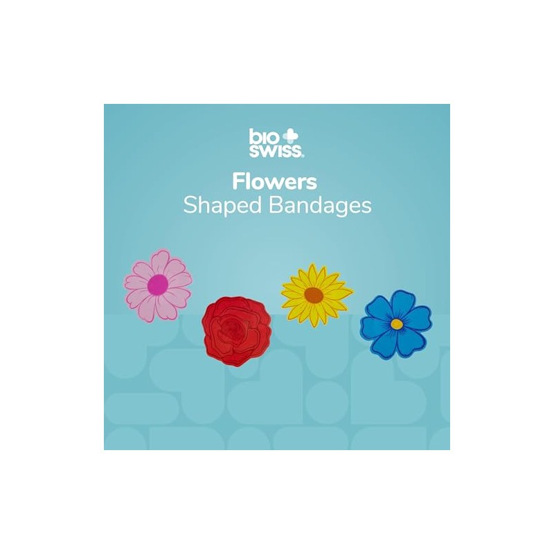 BioSwiss Vendas autoadhesivas con forma de flores, sin látex, estériles,