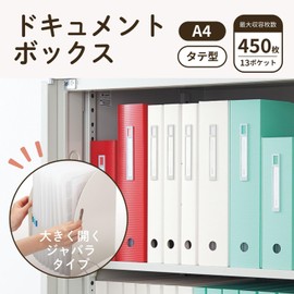 Lihit Lab F7690-0 Document Box, A4, Vertical, White