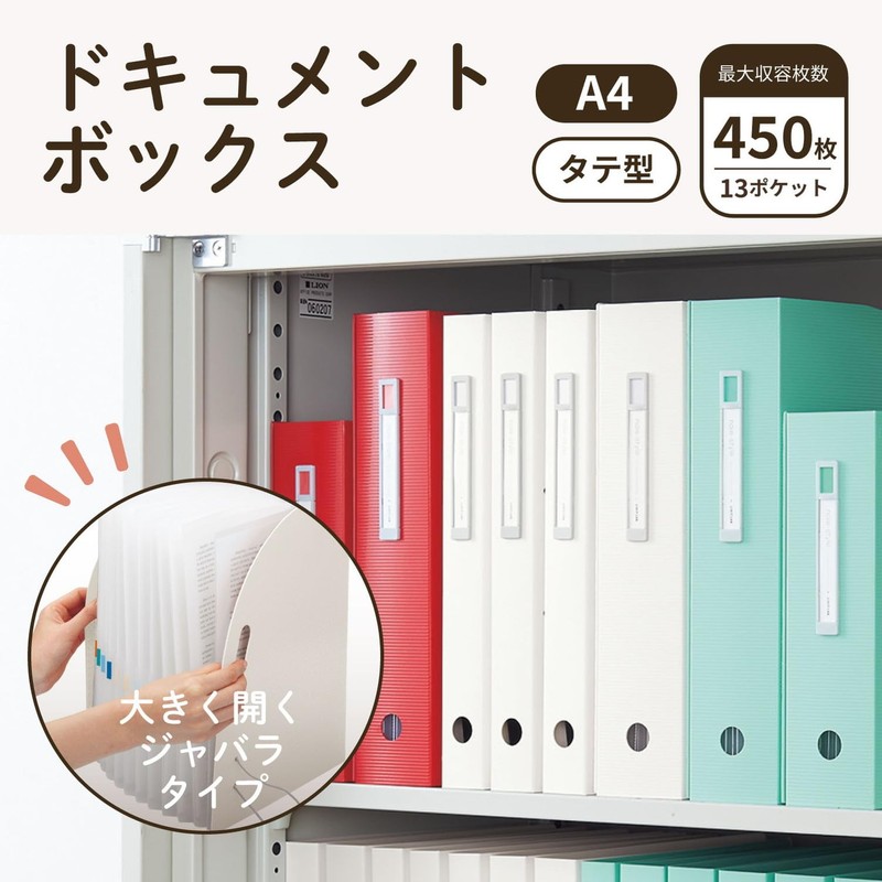 Lihit Lab F7690-0 Document Box, A4, Vertical, White