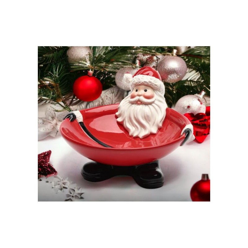 Cosmos Gifts Fine Ceramic Santa Candy Bowl Dish 6" L