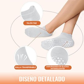 4 Pares de Calcetines de Yoga,calcetines antideslizantes para pilates,Ballet,Entrenamiento Descalzo,Baile,Fitness,Varios colores (Nailon, Medias cortas-Negro+Rosa+Púrpura claro+Gris)