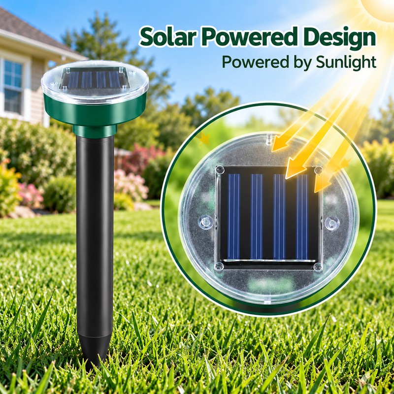 Solar Ultrasonic Pest Repeller for Yard 4 Pcs – Ground