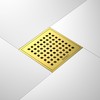 Bernkot Square Shower Drain 6" Polished Gold with PVC Bonding