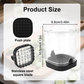 lasuroa Fruit Slicer Cup, Vegetable Chopper Fruit Dicer with Container Detachable Square Blade Vegetable Cutter Dicer Kitchen Gadgets for Strawberry Banana Cucumber