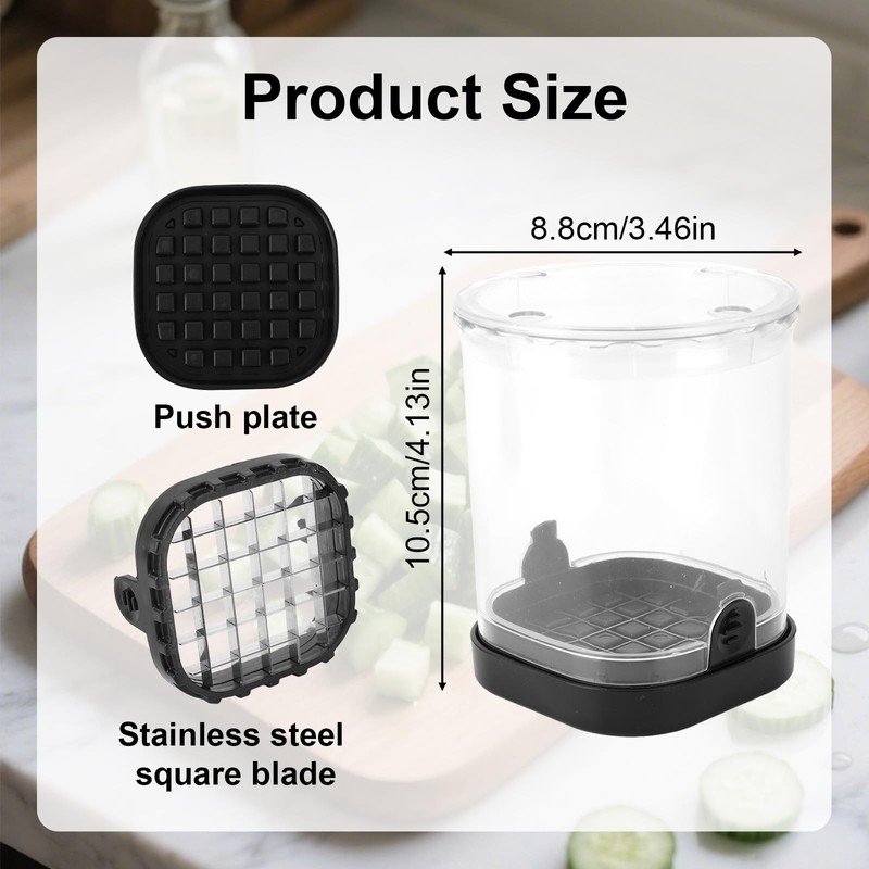 lasuroa Fruit Slicer Cup, Vegetable Chopper Fruit Dicer with Container