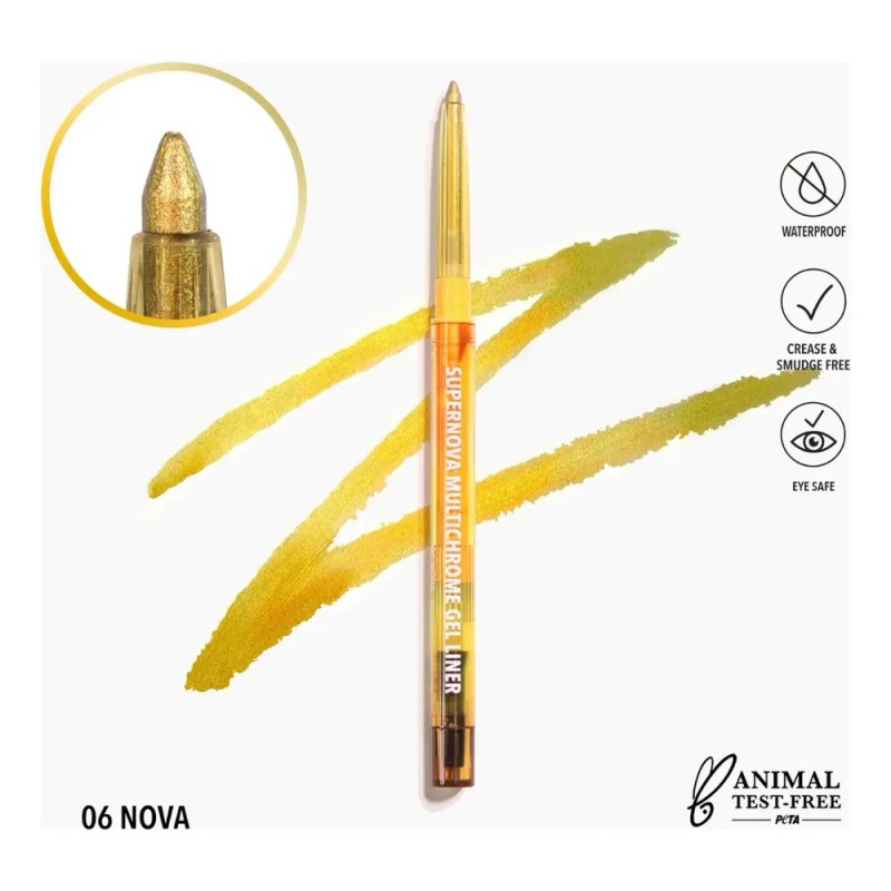 Delineador en Gel Moira Supernova Multichrome Amarillo, Efecto Monocromático