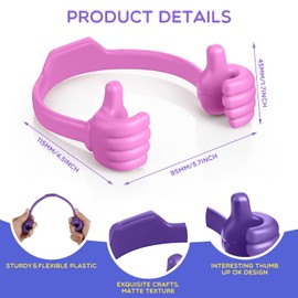 Yaomiao 24 Pcs Thumbs up Cell Phone Stand Holder, Tablet Display Stands Adjustable Mobile Phones Stand Smartphone Desktop Holder for Desk Offices Bedrooms Airplanes Travel (Multiple Colors)