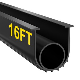 Garage Door Bottom Seals (16 Ft, Black) for Threshold Buffering, Universal Weatherproof Sealing Rubber, Seal Stripping Weather Strip, 5/16 Inch T Ends, 3-3/4 Inch Width by RTHIEAI