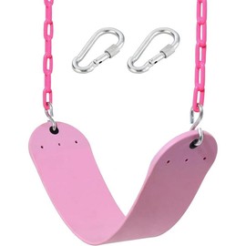 Pink Swing Seat - Heavy Duty Chain Plastic Coated - Playground Swing Set Accessories Replacement Gift Box Set Birthday Gift - Color: Yellow
