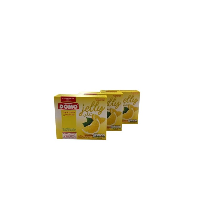 DOMO's Halal Lemon Gelatin Dessert Mix, 3 oz. (Pack of