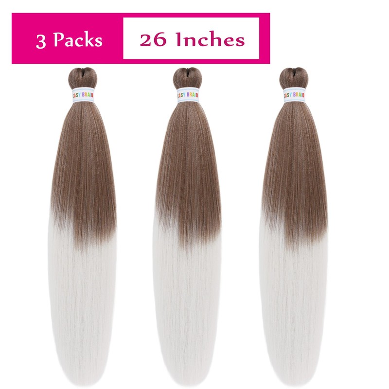 Ombre Ash Brown Braiding Hair Extensions Synthetic Hair For Braiding