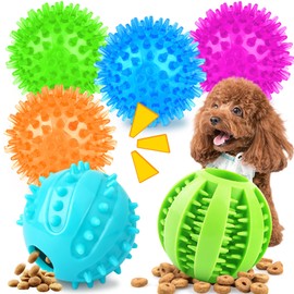 PatsFran Puppy Toys for Teething, 6 Pack Interactive Dog Toys, 2.5" Squeaky Dog Balls and Treat Balls, Dog Chew Toys for Intellect Training, Small to Medium Breed