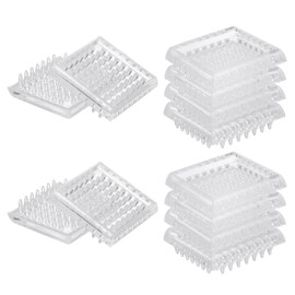 uxcell 12 Pcs Carpet Protectors Spiked Caster Cups 1.89" Square Spiked Furniture Cup Furniture Carpet Protectors for Furniture Legs Table Chair Sofa