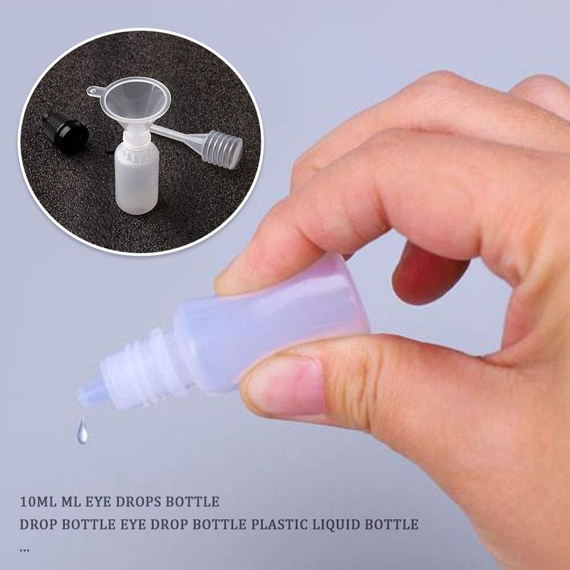 kuou 100 Pcs Squeezable Dropper Bottles, Translucent Plastic Eye Liquid