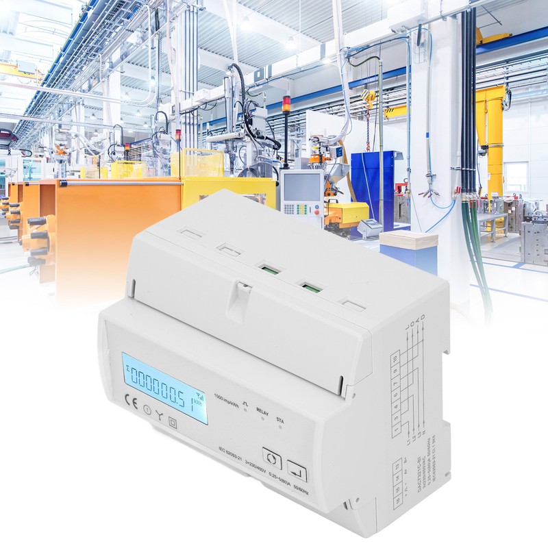 3 Phase Electricity Meter Bidirectional LCD Backlit 85‑270V Input Energy