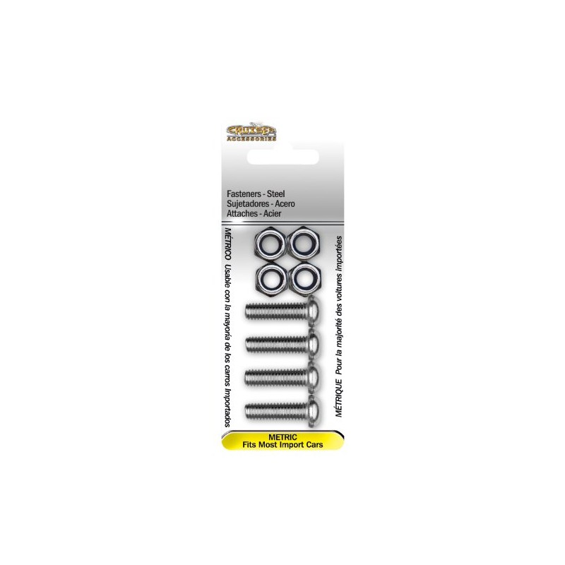Cruiser Accessories 80330 License Plate Frame Fasteners, Metric-Steel