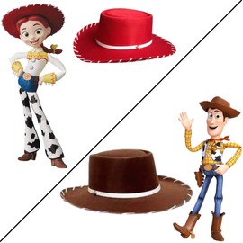 DisfrazInc - Sombrero Vaquero Woody Vaquerita Jessy Comisario Disfraz Sheriff Infantil (Café)