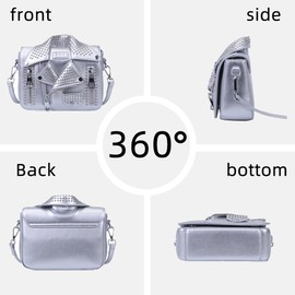 Sfly Unique Cute Crossbody Bags for Women Leather Jacket Design Fashion Rivet Casual Shoulder Bag Clutch Purse