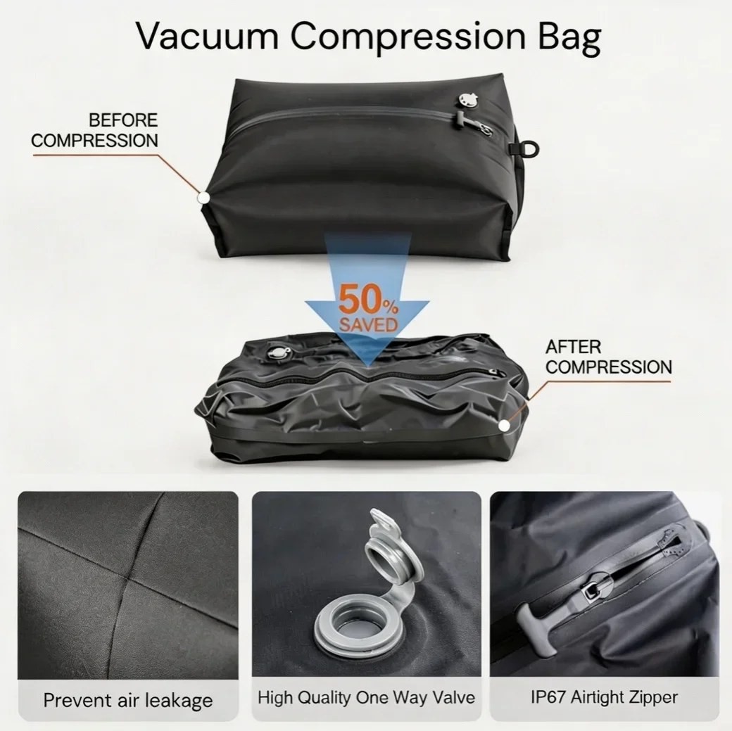 Closiq Packing Cubes Travel – Waterproof Compression Storage, Home and Travel Luggage Organizer