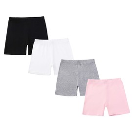 CHUNG Girls Biker Shorts Cotton Toddlers Cartwheel Dance Yoga Play Under Dress Skirt School Uniform Basic Underpants 4 Pack,Pink,120,3-4Y
