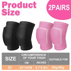 PLATEYTR Knee Pads, Pack of 2 Knee Pads, Volleyball Knee Pads, Knee Pads Dance, Yoga Knee Pad, Knee Pads Handball, Perfect Knee Pad Set for Volleyball, Dancing and Handball, Unisex (M)