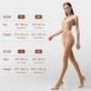 MANZI 1-6 Pairs Run Resistant Control Top Opaque Tights,Tan,L