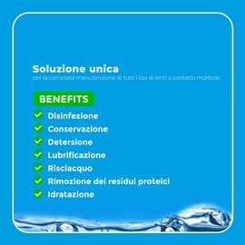 Univis Bio Soluzione Unica per Lenti a Contatto. Con Acido ialuronico ed Aloe vera - Pocket Pack 2x60 ml + 2 Portalenti inclusi (compatibile con cassetta della posta)