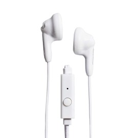 Magnavox MHP4820M-WH - Auriculares estéreo de Silicona con micrófono (3,5 mm), Color Blanco