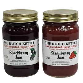 The Dutch Kettle Amish Sugar-free Blackberry & Strawberry Jam 2-18 Oz. Jars, 2.0 Count