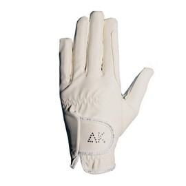 AK Horse Riding Gloves Ladies, Men & Kids Equestrian Gloves with Stones (White, 2XL)