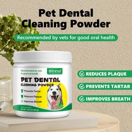 Dog Teeth Cleaning Dental Powder, Dental Powder for Dogs Teeth Breath Freshener, Plaque & Bad Breath Off Powder Dog Dental Care, Probiotics Teeth Cleaning Powder for Small, Medium and Large Dogs, 80g