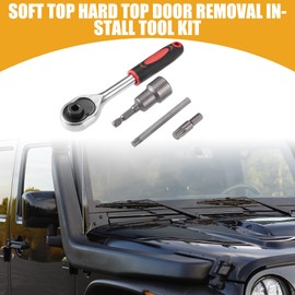 Partuto Soft Top Hard Top Door Removal - Car Door Torx Tool Kit - for Jeep Wrangler JL JK 2-4 Doors 2007-2022 Metal Rubber Silver Tone Titanium Tone Black - 4 Pcs