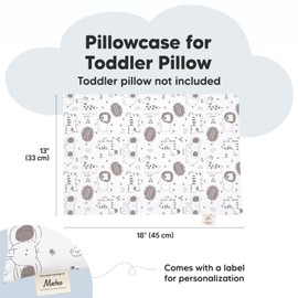 KeaBabies Toddler Pillowcase for 13X18 Pillow - Organic Toddler Pillow Case for Boy, Kids - 100% Natural Cotton Pillowcase for Miniature Sleepy Pillows - Pillow Sold Separately (KeaSafari)