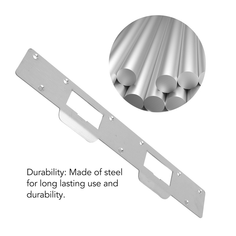 Door Strike Plate Double Holes Steel Reinforced Strong Easy Install
