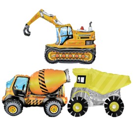 OVDGWC 3 Pieces Cartoon Construction Vehicle Balloons, Toy Balloons, Kids Balloons, Creative Design Balloons, Party Decoration Balloons