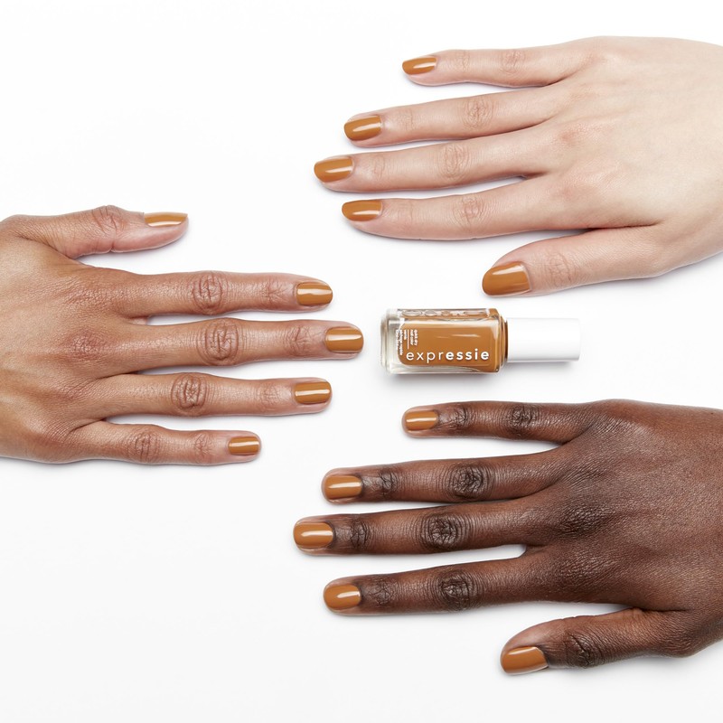 essie Expressie Nail Polish, Quick-Dry Brown Orange Nail Polish, Vegan,