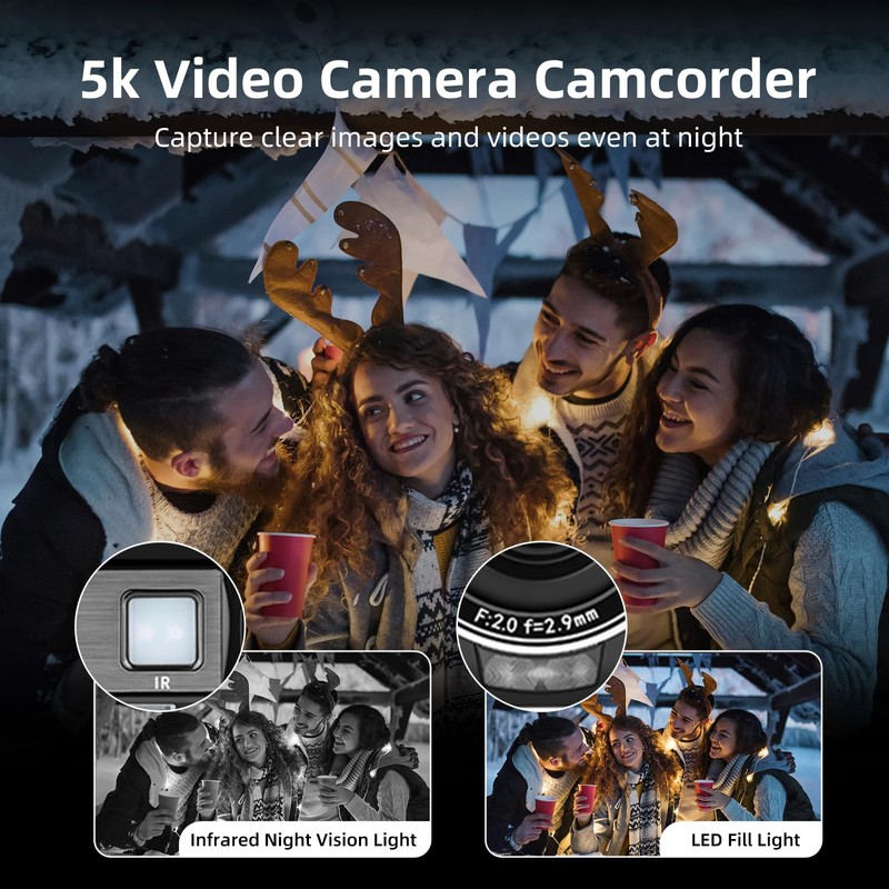 ORDRO 5K Video Camera Camcorder WiFi Night Vision Vlogging Camera