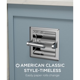 FORIOUS Chrome Toilet Paper Holder, Bathroom Recessed Toilet Paper Holder Wall Mount - Rear Mounting Bracket Included, Stainless Steel Toilet Paper Holder Chrome, RV Paper Toilet Holder for Bathroom