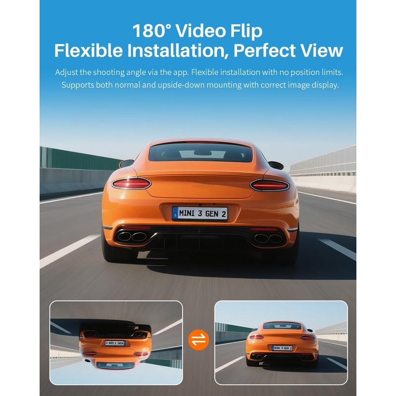 KAWA 2K Tiny Dash Cam, 1296P QHD Mini Car Camera