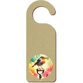 'Robin on a Garden Spade' 200mm x 72mm Door Hanger/Sign (DH00041788)