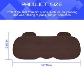 Osilly Car Back Seat Cover, Anti-Slip Long Vehicle Rear Bench Protectors with Storage Pocket, Breathable Comfortable Auto Interior Seating Bottom Protection Accessories, Universal Fit (Coffee)