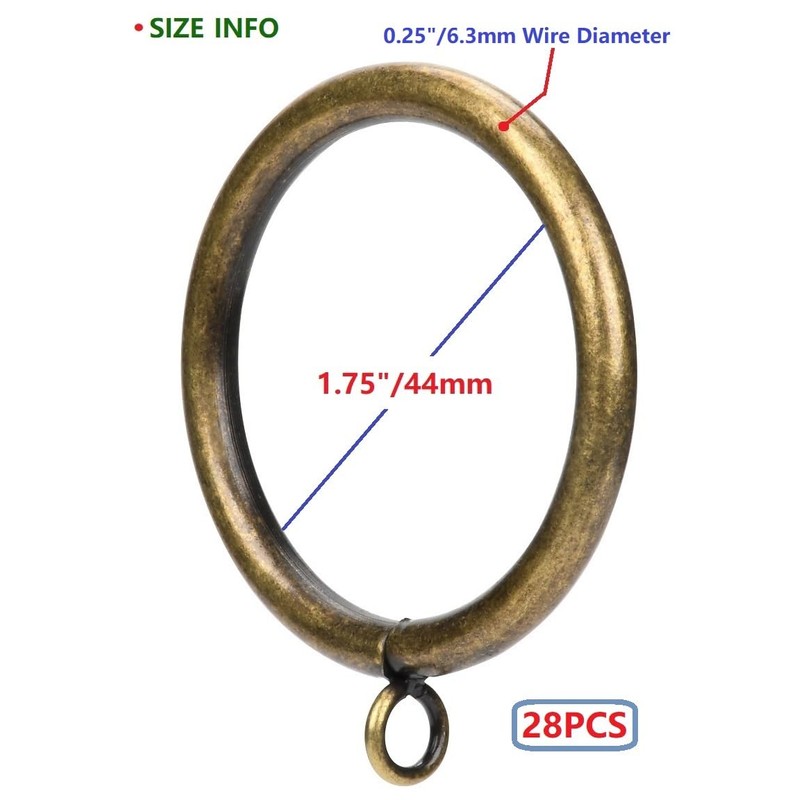 Curtain Ring Metal 28-Pcs 2.0 Inch Inner Diameter with Eyelets