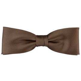 TigerTie Pre-Tied Slim Bow Tie Plain + Box, Golden Brown