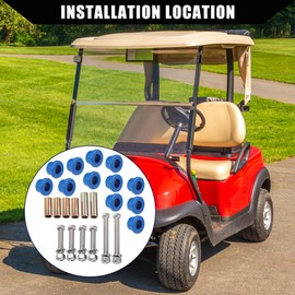 Hihaha A Arm Suspension Bushings Sleeves Screws Kit for Club Car Gas and Electric 1992 / Front Upper/Durable Metal Plastic / 1 Set Silver Tone Blue Bronze Tone