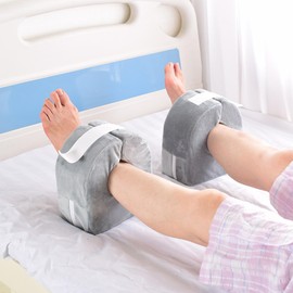 Foot Elevation Pillow Ankle Heel Elevators Protectors for Bed Sores Wedge Foot Support Pressure Relieve Cushion Anti Bed Sore Pad Leg Rest Ulcer Elevator for Elderly Bedridden Patients (Grey 2 * Pcs)