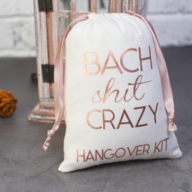 Cytdkve Rose Gold Foiled Wedding Party Favors Hangover Recovery Kit Bags for Bachelorette Party Bridesmaid Gifts (10 Pieces, White, 5 x 7 Inch)