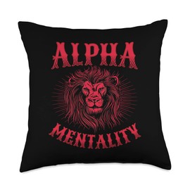 Lion Motivation Personality Development Extrovert Leader Lion Alpha Mentality Personality Coach Throw Pillow, 18x18, Multicolor
