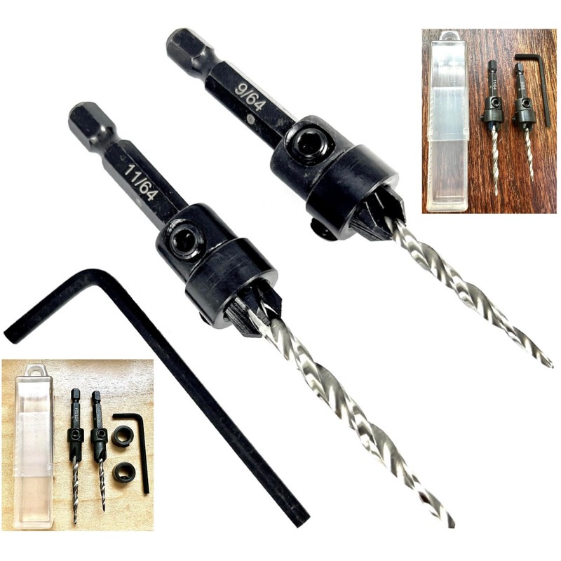 FTG USA Countersink Drill Bit Set #6 (9/64") and #8