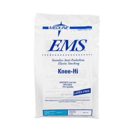 Medline EMS Seamless Anti-Embolism Stocking L knee-Hi Latex Free Elastic