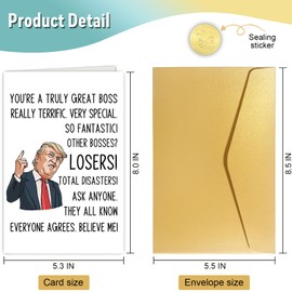 Spercy Funny Trump Boss Day Card, Trump Birthday Card for Boss Mentor, Boss Christmas Card, You Are A Truly Great Boss